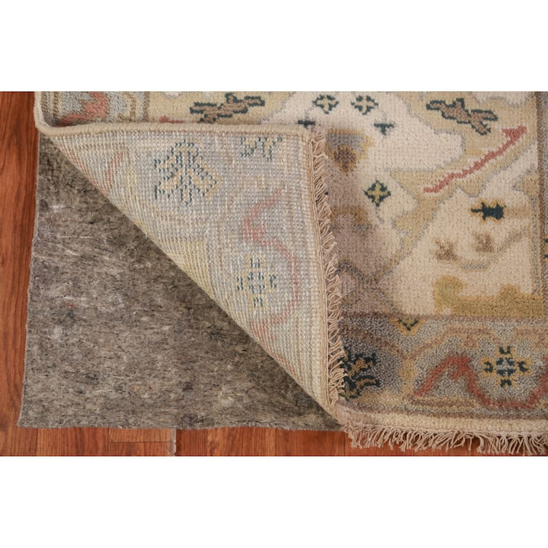All-Over Oushak Oriental Runner Rug Hand-Knotted Wool Carpet - 2'7"x 7'10"