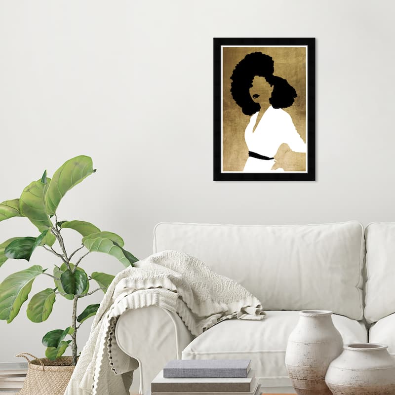 Wynwood Studio Prints Fashion and Glam Glorious Gold Gold and Metallic Gold Glam Wall Art Canvas Print - Black