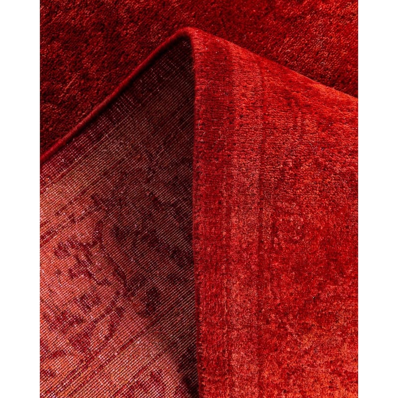 Contemporary Overdyed Wool Hand Knotted Runner - 2' 6" x 13' 6"