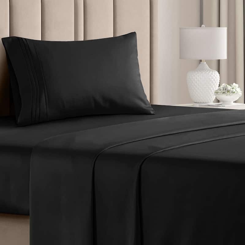 CGK Linens Brushed Microfiber Soft Wrinkle free 4 Piece Bed Sheet Set