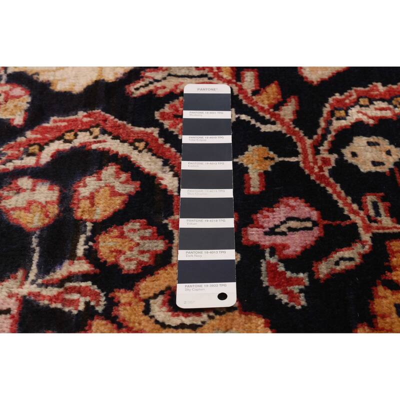 ECARPETGALLERY Hand-knotted Andelz Navy, Red Wool Rug - 3'5 x 11'7