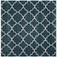 SAFAVIEH Hudson Shag Vitchka Glam Trellis 2-inch Area Rug - 3' x 3' Square - Slate Blue/Ivory