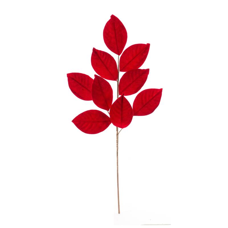 Magnolia Leaf Spray (Set of 6) - Red