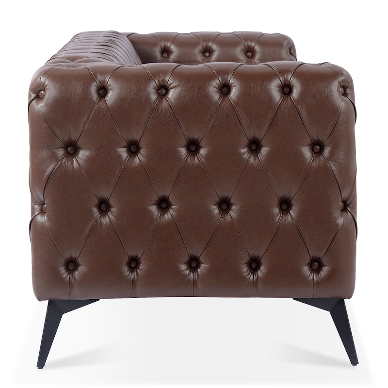 84.06Inch Width Traditional Square Arm removable cushion 3 seater Sofa