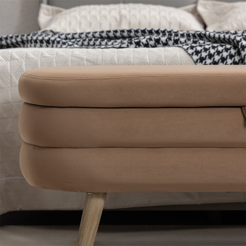 Storage Bench Bedroom Bench With Wood Legs For Living Room Bedroom