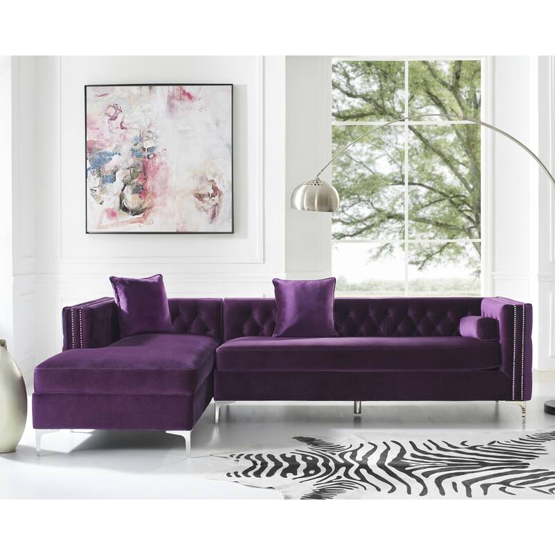 Dante Velvet Chaise Sectional Sofa