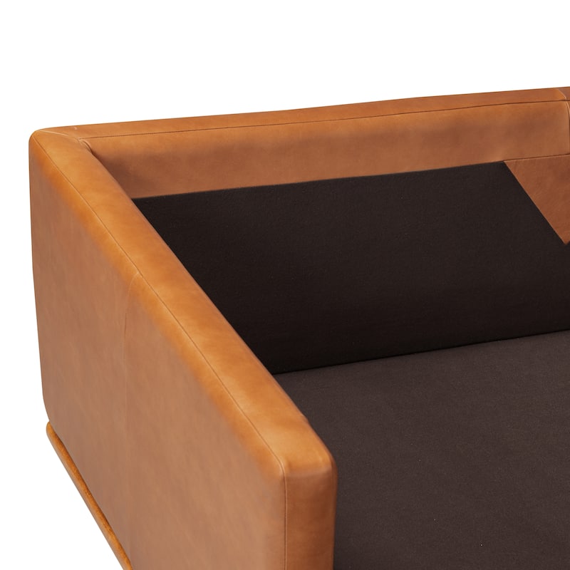 Poly & Bark Cadiz 90.5" Sofa in Saddle Tan - Full Grain Genuine Italian Leather