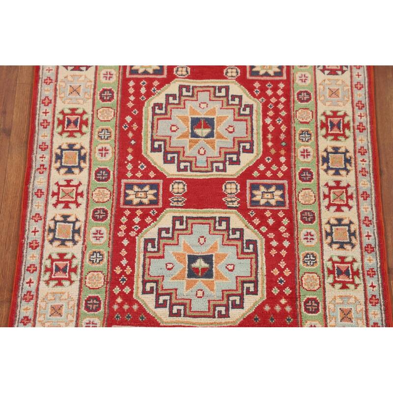 Kazak Oriental Accent Rug Handmade Foyer Wool Carpet - 2'8" x 4'1"