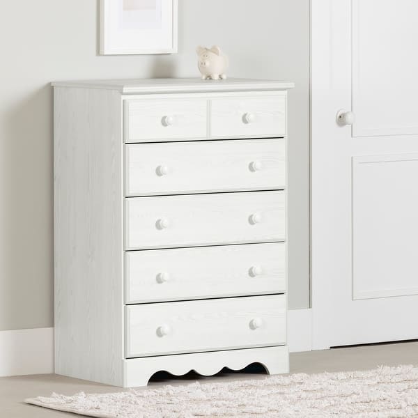 slide 2 of 14, South Shore Summer Breeze 5-Drawer Chest White Pine