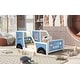 preview thumbnail 4 of 10, Twin Size Classic Car-Shaped Platform Bed with Decorative Wheels, Pine Wood Frame, and Easy Assembly, Blue