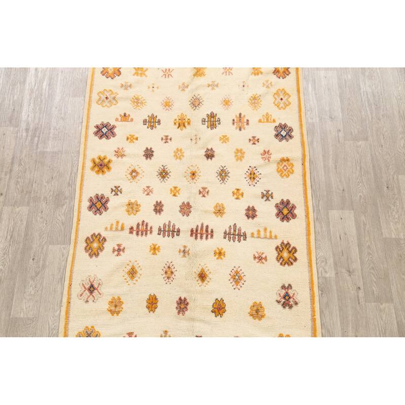 Tribal Moroccan Oriental Area Rug Wool Hand-knotted Foyer Carpet - 4'7" x 7'10"