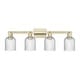 preview thumbnail 118 of 137, Innovations Lighting Downtown Urban - Bridal Veil - 4 Light 32" Bath Vanity Light Antique Brass/Seedy