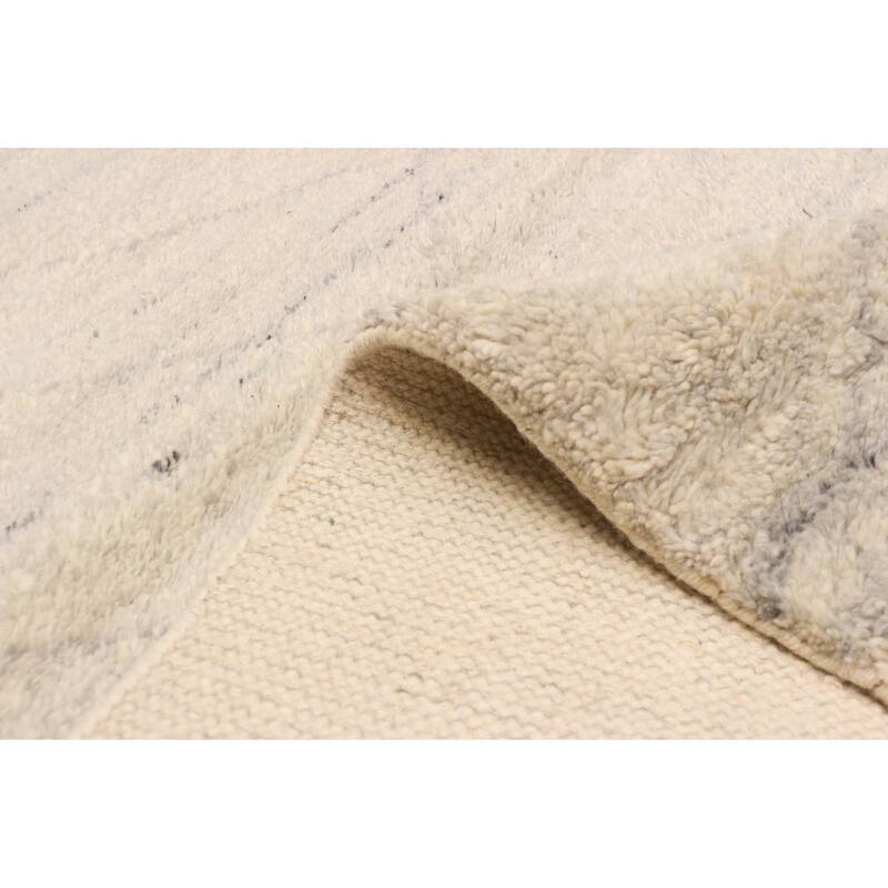 ECARPETGALLERY Hand-knotted Tangier Light Grey Wool Rug - 6'2 x 9'0