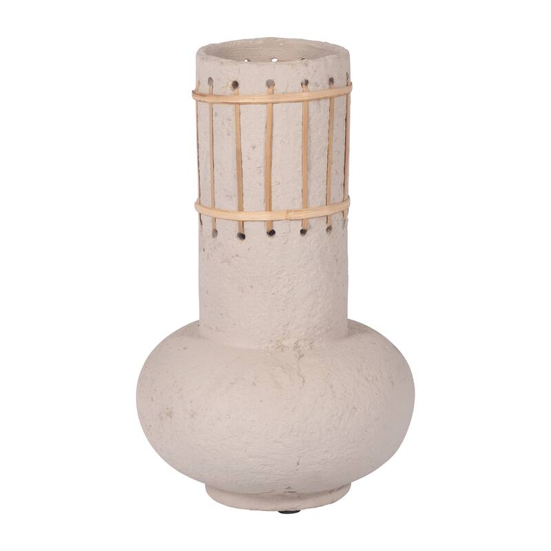 Sagebrook Home Ecomix Ivory Weave Nomad Vase, Round, Solid Color, Flower Arrangement Centerpiece