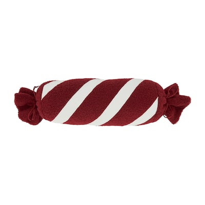 Festive Flavor Peppermint Candy Poly Filled Throw Pillow