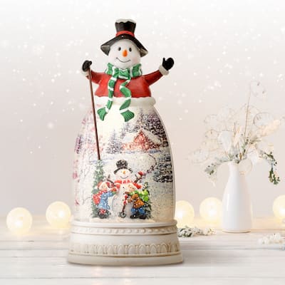 12" LED Spinsnowman Water Globe Usb