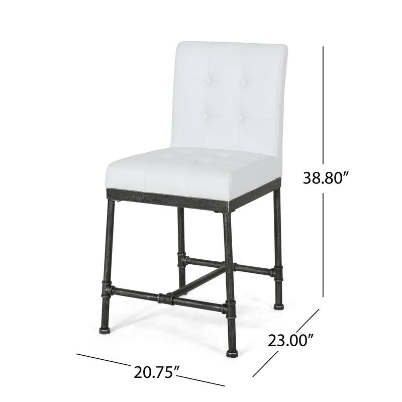 Commonwealth Faux Leather 24 Inch Counter Stools (Set of 2) by Christopher Knight Home