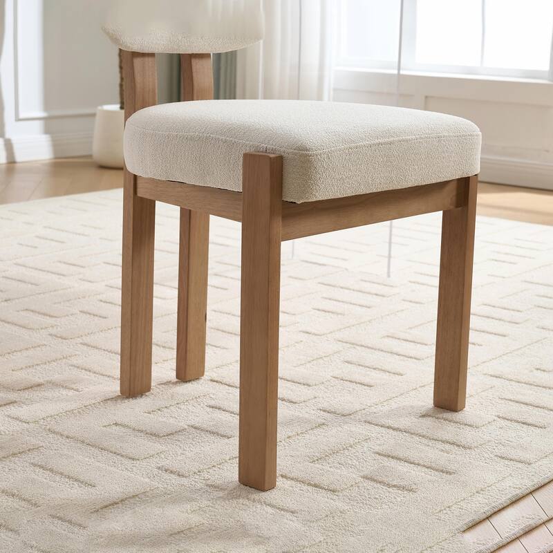 Wooden Dining Chairs Set of 2, Modern Fabric Upholstered Dining Room Chair
