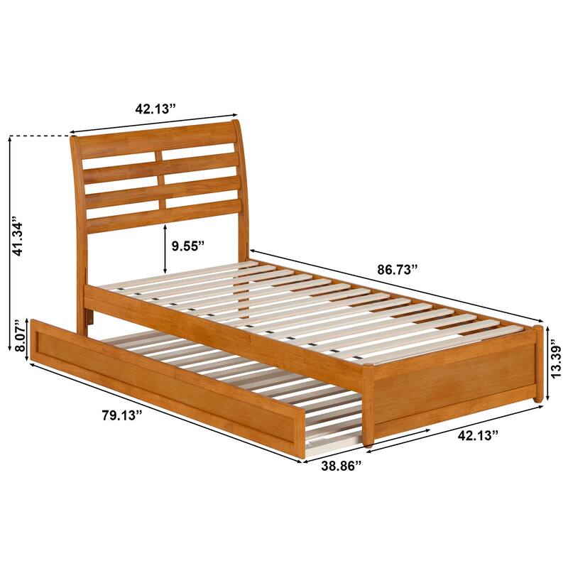 Emelie Platform Bed with Panel Footboard and Twin XL Trundle