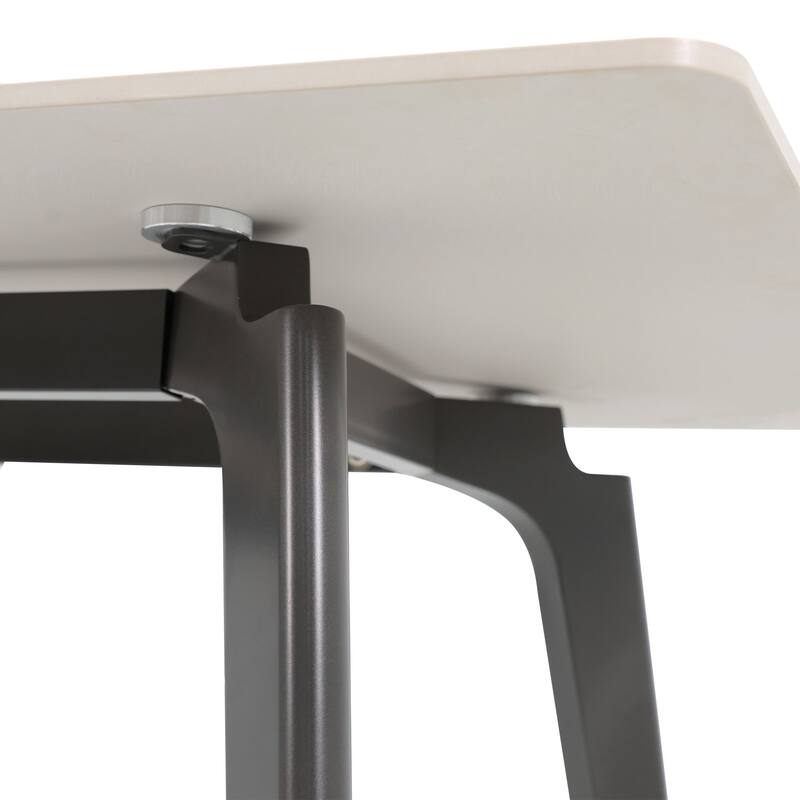 63" Dining Table for 6 with Sintered Stone Tabletop and Metal Legs
