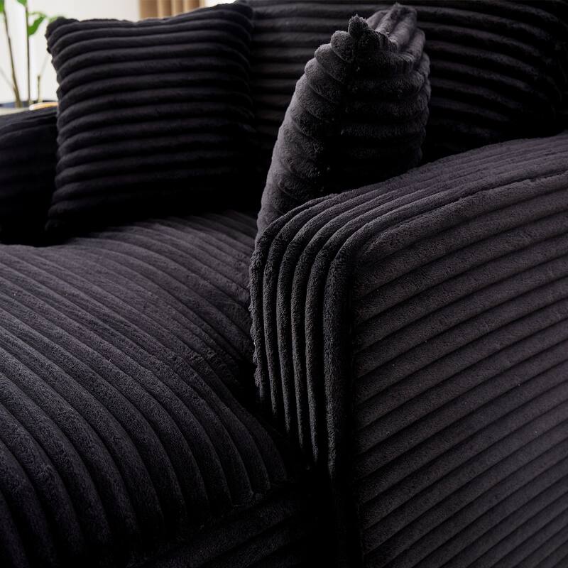 Indoor Single Chaise Sofa, Modern Corduroy Upholstery, No Assembly Required, Comfy Sleeper for Living Room, Office