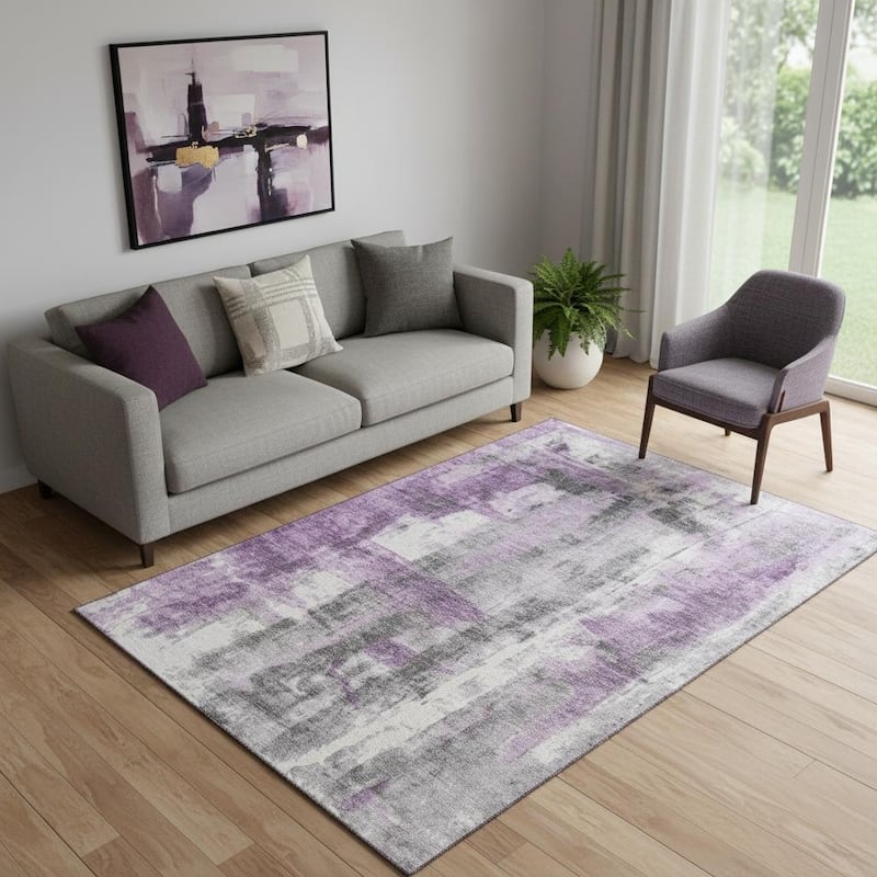 HomeRoots Abstract Transitional Rectangle Area Rug - 5' X 8' - 5' X 8'