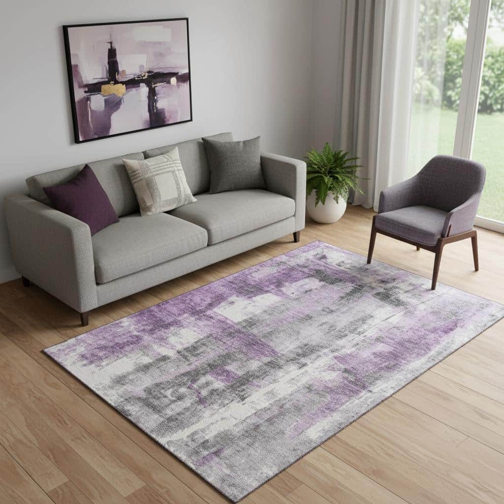 HomeRoots Abstract Transitional Rectangle Area Rug - 5' X 8'