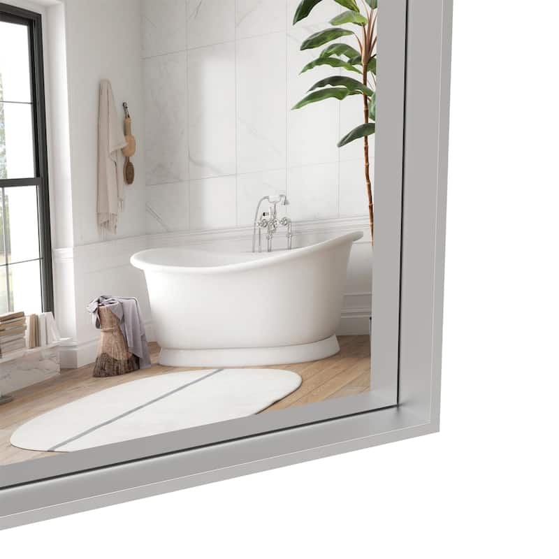 48" x 32" Oversized Rectangle Bathroom Wall Mirror with Aluminum Frame