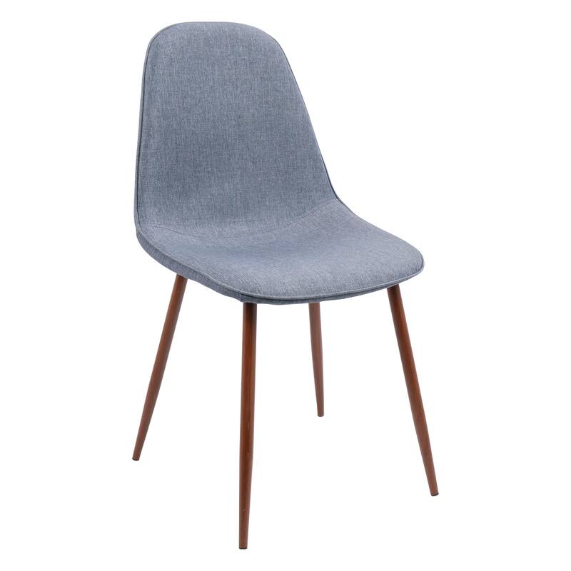 Pebble Mid-Century Modern Upholstered Accent / Dining Chair (Set of 2) - Blue Fabric