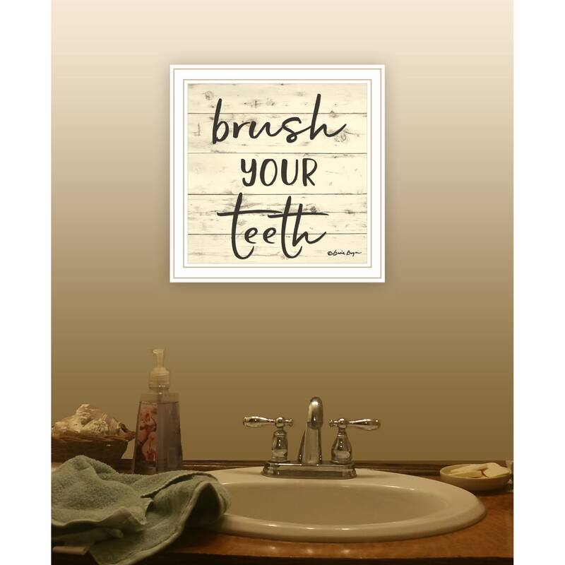 TrendyDecor4U Contemporary "Brush your Teeth" Framed Print Wall Art