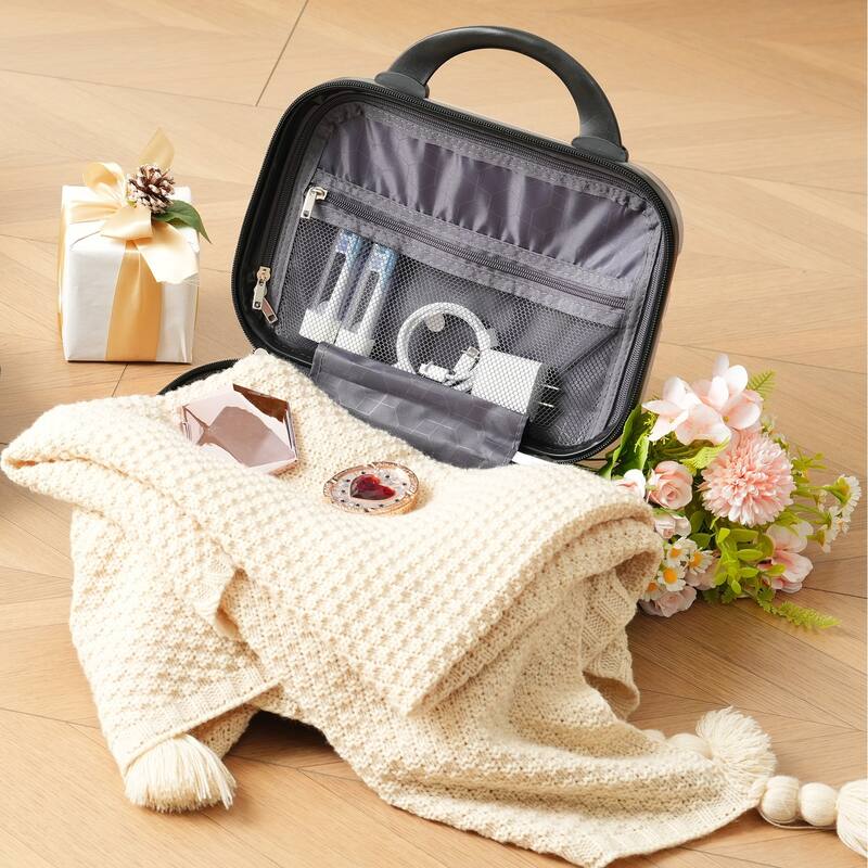 4-Piece, Modern Hard-Shell Luggage, Lightweight Luggage with Spinner Wheels, for Boarding Travel, Champagne