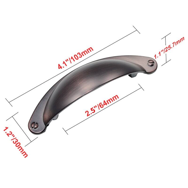 Utopia Alley Elgin Bin Pull Handle - Oil Rubbed Bronze - Metal Drawer Pull Handle, 2.5" Center to Center - Knob 2.5"