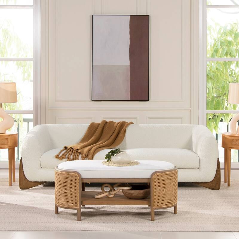 Alpine 90.5" Sherpa Upholstered Sofa