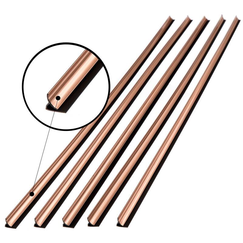 FASÄDE 47 in. Decorative Vinyl Inside Corner Trim Polished Copper (5 Pack) - 5 Pack