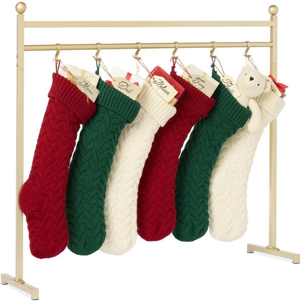 slide 2 of 5, Christmas Stocking Stand, Decor Display w/ Name Tags, Chalk Marker