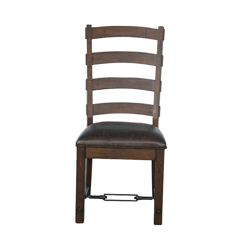 Flint Dining Side Chair Set of 2, Fabric, Dark Brown Mahogany, 19 Inch