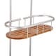 preview thumbnail 5 of 14, Utopia Alley Tia Rustproof Teak Overhead Shower Caddy with 3 Shelves, Hanging Shower Head Organizer, Black & Chrome Finish