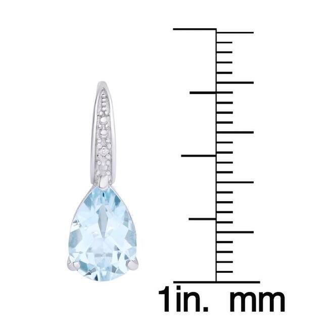 Victoria Townsend .925 Sterling Silver Blue Topaz Pear Leverback Earrings.