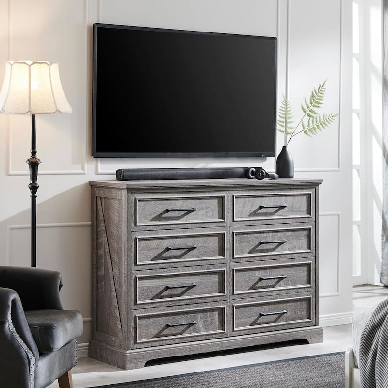 Farmhouse 8 Drawers Dresser Chests for Bedroom, Wood Chest of Drawers