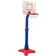 preview thumbnail 1 of 10, Kids Adjustable Height Basketball Hoop Stand - 25.5'' x 33.5'' x (63'' - 85") Blue + Red + White