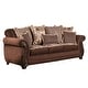 preview thumbnail 3 of 8, Fova Traditional Fabric Upholstered Rolled Arms Sofa by Furniture of America