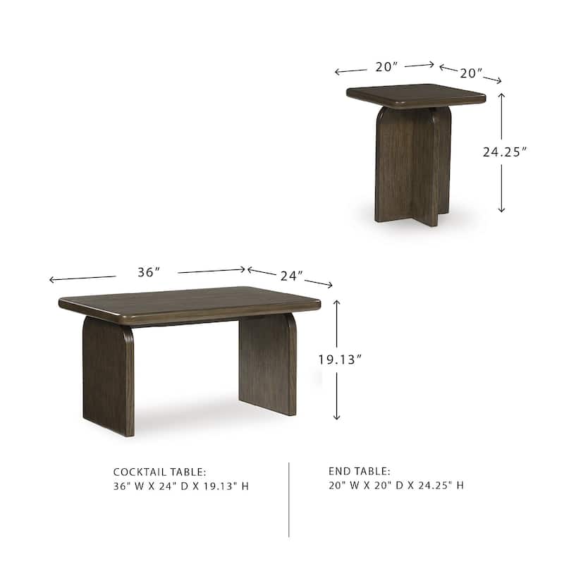 Signature Design by Ashley Shawbeck Brown Occasional Table Set (Set of 2) - 36" W x 24" D x 19.13" H