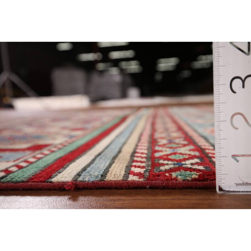 Oriental Multi-Color Kazak Area Rug Handmade Wool Carpet - 3'11" x 6'0"