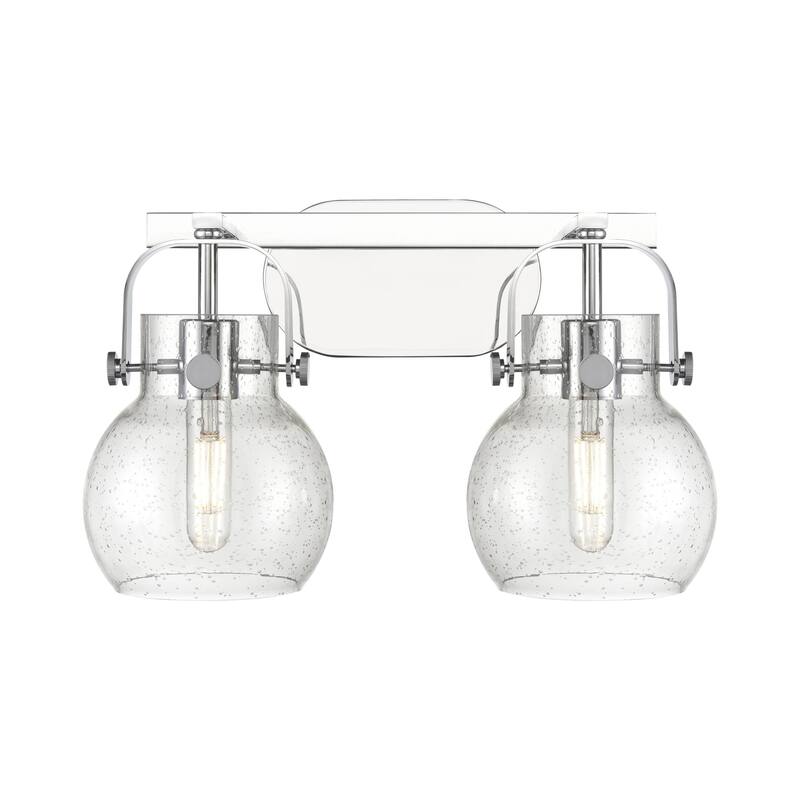 Innovations Lighting 423-2W-10-17 Pilaster II Sphere Vanity Pilaster - Polished Chrome / Seedy