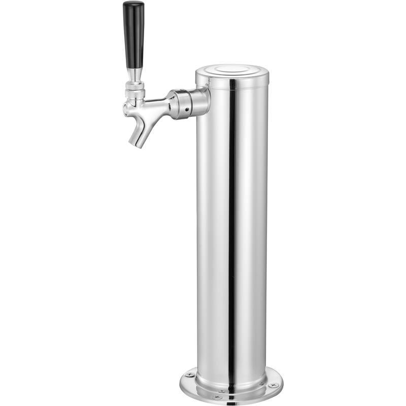 Draft Beer Tower Dispenser, Stainless Steel Keg Beer Tower, Kegerator Tower Kit with Pre-Assembled Tubing