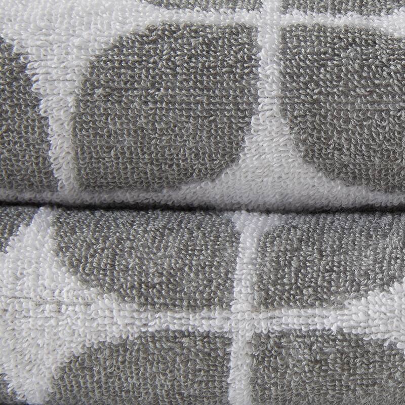 6 Piece Cotton Jacquard Bath Towel Set - N/A