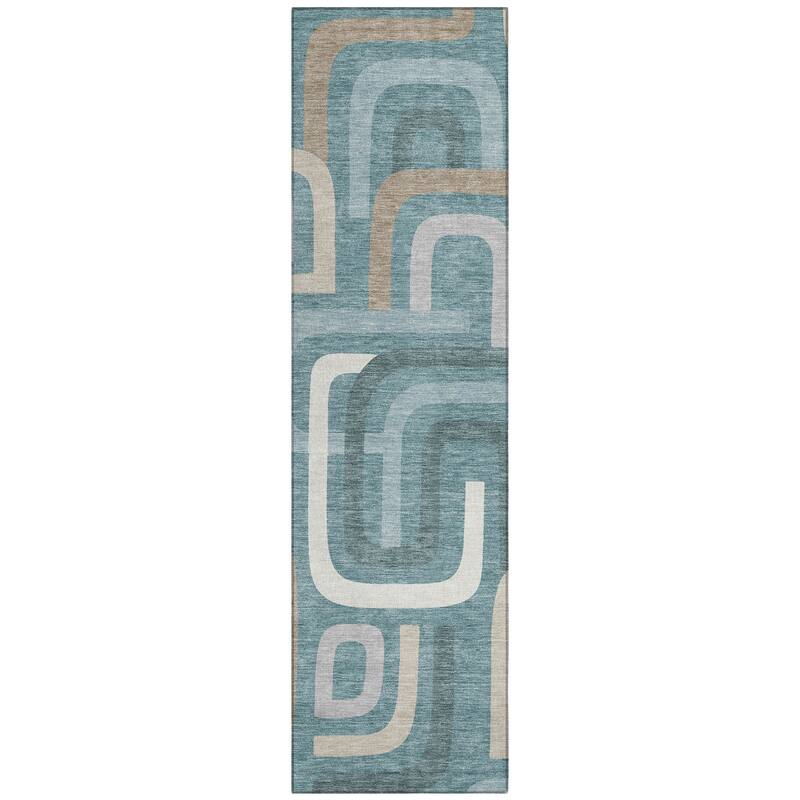 Machine Washable Indoor/ Outdoor Modern Penner Chantille Rug