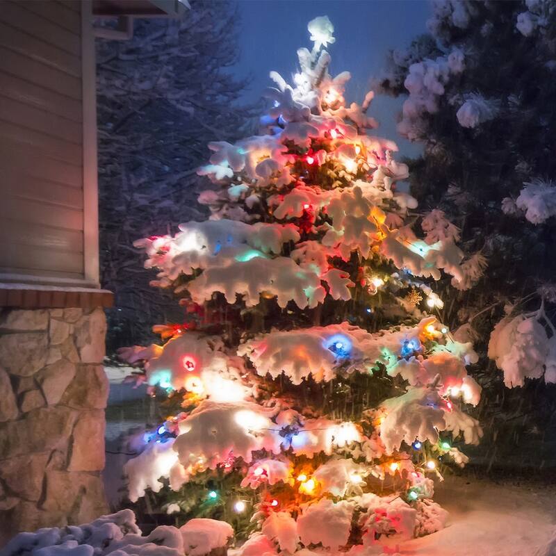 Holiday LITEUP 125 Solar Powered LED Christmas String Light - Multi-Colored (1,2 or 4 Pack)