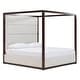 preview thumbnail 4 of 7, Modrest Manhattan Contemporary Canopy Brown Oak Bed