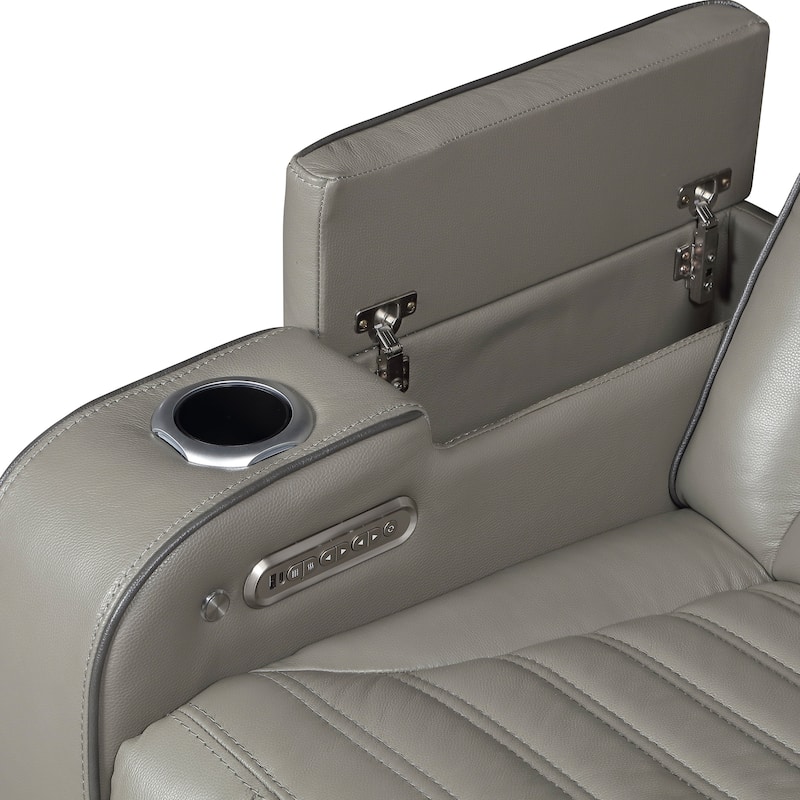 Arbor 73" Leather Power Double Reclining Loveseat with Center Console